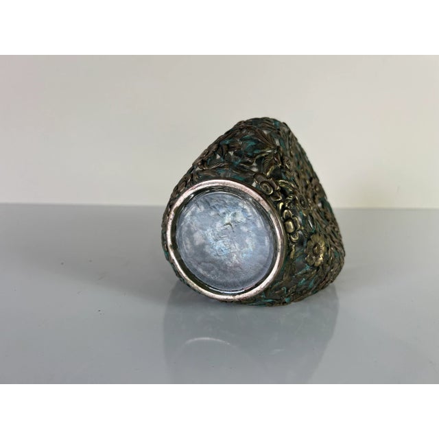 Antique Chinese Export Decanter & Stopper With Silver Overlay For Sale - Image 11 of 13