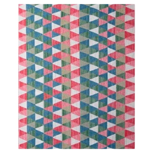 Handwoven European Style Flat Kilim Rug For Sale