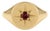 Celestial Garnet Signet Ring, Gold Starburst Ring, Compass Style Gold Ring for Women Us 7 For Sale