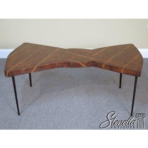 Modern Modern Design Burl Inlaid Walnut Bowtie Coffee Table Jc-494796 For Sale - Image 3 of 10