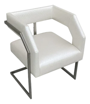 White Eco-Leather Armchair, 1980s