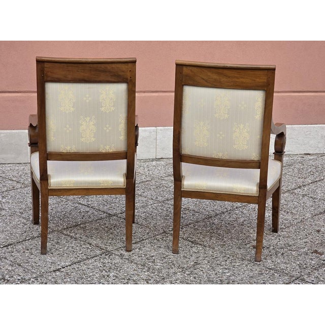 Cream Antique Walnut Armchairs, 1820, Set of 2 For Sale - Image 8 of 11