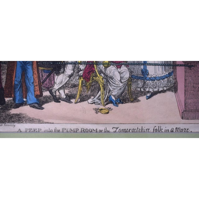 Early 19th Century Early 19th Century A Peep Into the Pump Room or the Zomersetshire Folk in a Maze Reproduction Print For Sale - Image 5 of 5