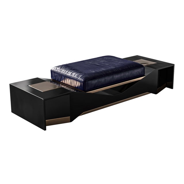 "Castel Madama" Ottoman with Stainless Steel and Bronze Details Bizimyer Furniture. Unmatched. Unrivalled. Designed by...