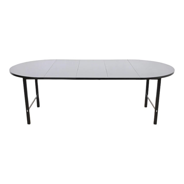 Paul McCobb for Calvin Furniture Black Lacquered Extension Dining Table, Newly Refinished For Sale