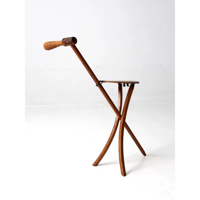 Brown Vintage Stafford-Johnson Walking Stick Stool For Sale - Image 8 of 13