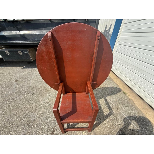 Vintage Folk Art Style Painted Round Flip-Top Dining Table For Sale - Image 12 of 12
