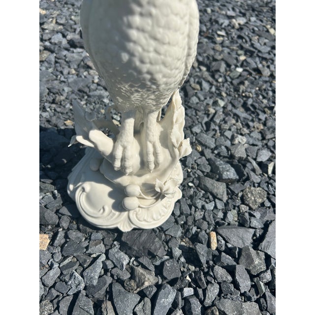 1970s White Ceramic Italian Cockatoo Bird Sculpture For Sale - Image 5 of 9