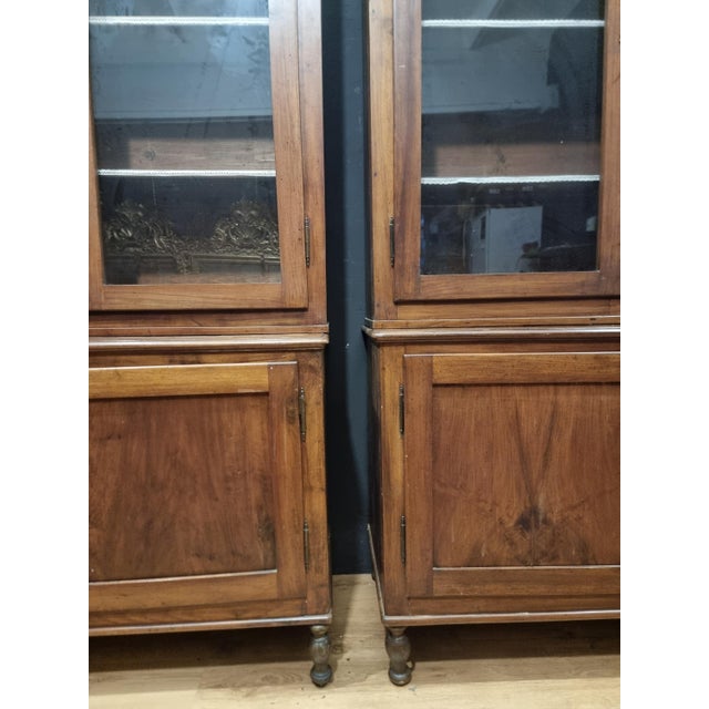 Brown Vintage Walnut Bookcases, 1840, Set of 2 For Sale - Image 8 of 12