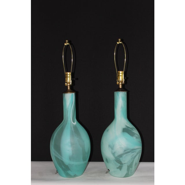 Blue Mid 20th Century Seguso Style Abstract Murano - a Pair For Sale - Image 8 of 10