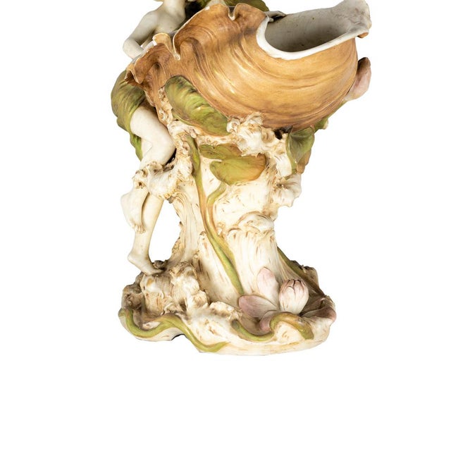 Art Nouveau Porcelain Centerpiece with Nymphs from Royal Dux Bohemia, 1900s For Sale - Image 9 of 14