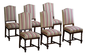 20th Century Baroque Swedish Dining Chairs in Oak, 1930s, Set of 6