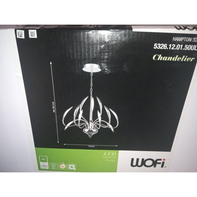 American American Stunning Lumimania Wofi Chrome Led Hampton 12 Movable Prong Chandelier For Sale - Image 3 of 7