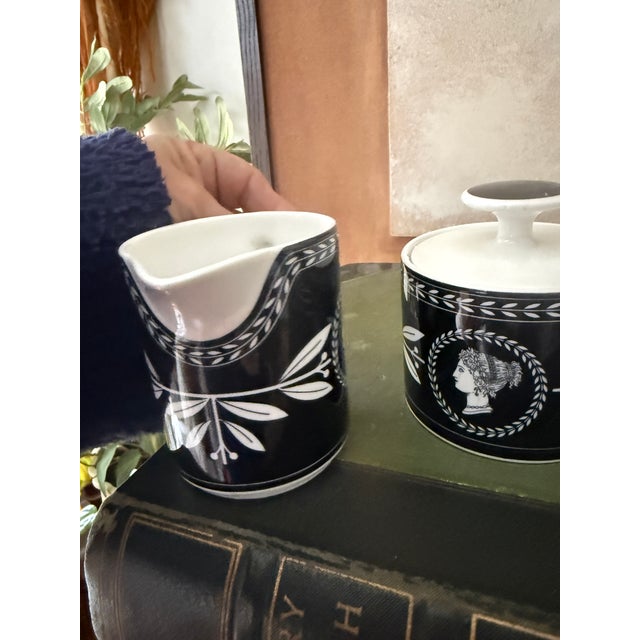 Vintage Casual Victoria and Beale Olympia Black Coffee and Tea Set Nine Piece Collection For Sale In Chicago - Image 6 of 12