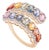 3.32 Carat Multi Sapphire & Diamond Cluster Cocktail Ring Size 8 in 14k Gold For Sale
