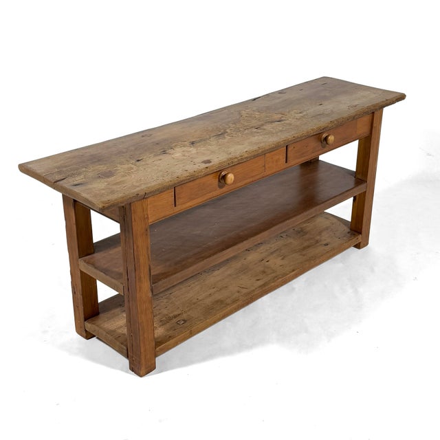Early 20th Century Antique French Pine Draper Farm Table For Sale - Image 5 of 15