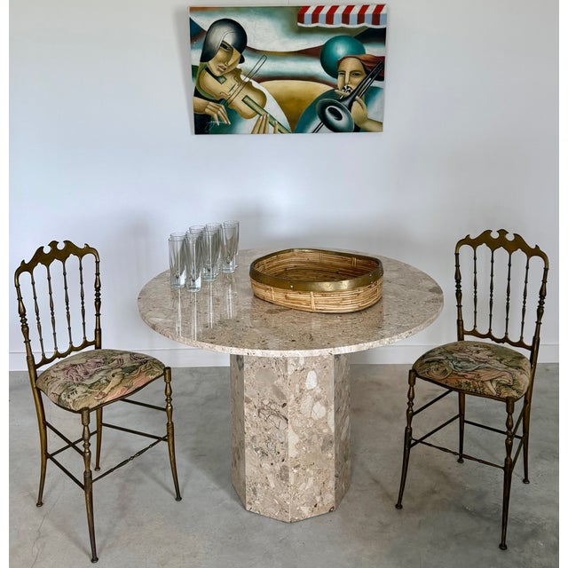 Large woven Italian tray, trimmed in brass. Our team purchased this tray in June 2026 in Florence, Italy. It’s a genuine...