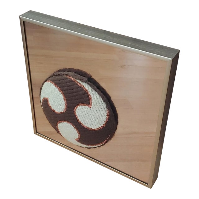 1970s Mitsudonoe Weaving on Copper Tinted Mirror, Framed For Sale