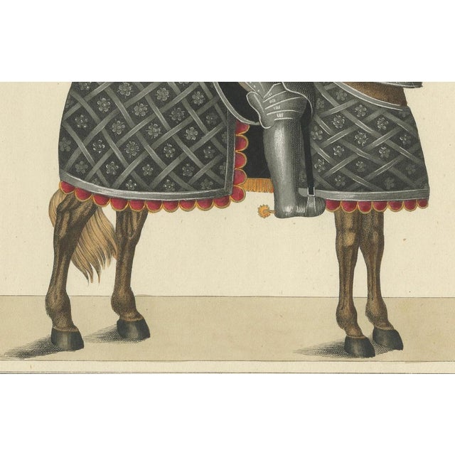 Armoured Knight and Horse in Tournament Dress, 1842, Paper For Sale - Image 3 of 7