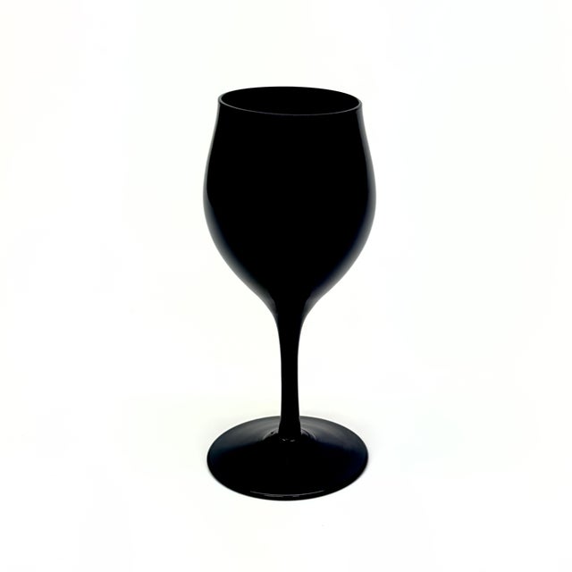 Mid-Century Modern Black Glass Stemware Curation - Group of 9 For Sale - Image 11 of 14