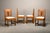 1930s Dutch Art Deco Amsterdam School Dining Chairs in Oak and Light Fabric, 1930s, Set of 4 For Sale - Image 5 of 16