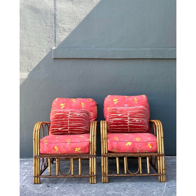 Vintage Italian Bent Rattan Lounge Chairs - A Pair For Sale - Image 11 of 12