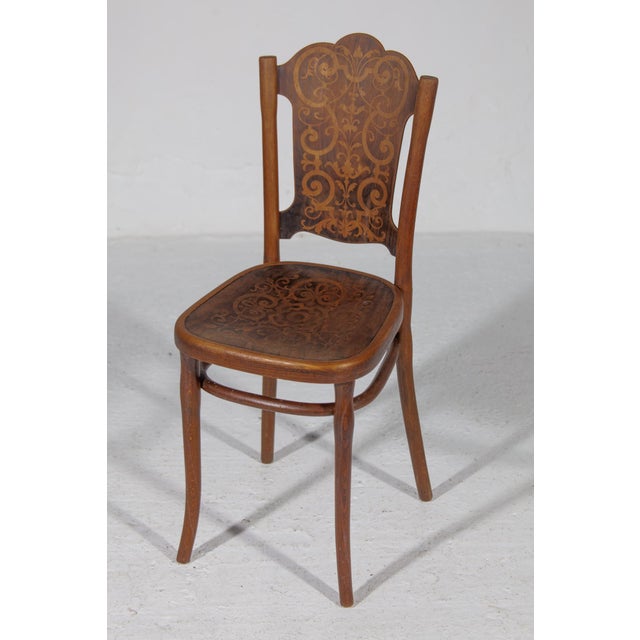 Wood Dining Chairs with Flower Decor Pattern from Thonet, Austria, 1913, Set of 6 For Sale - Image 7 of 14