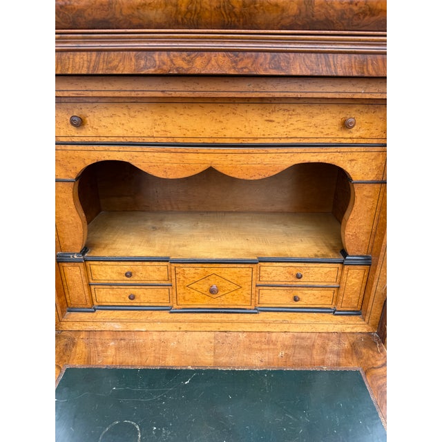 Wood 19th Century French Louis Philippe Burl Walnut Secretary Desk For Sale - Image 7 of 12
