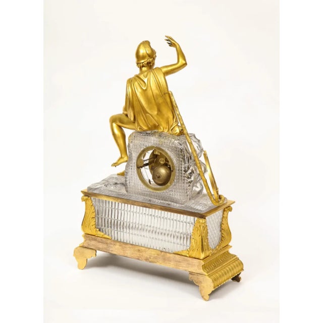 An Exquisite French Empire Ormolu and Cut-Crystal Clock, C. 1815 For Sale - Image 14 of 17