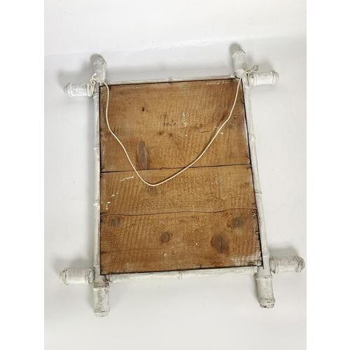 White Bamboo Mirror, France, 1930s For Sale - Image 10 of 13