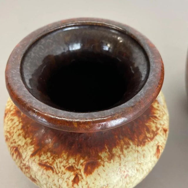 Ceramic Multi-Color Pottery Fat Lava Vases from Scheurich, Germany, 1970s, Set of 2 For Sale - Image 7 of 16
