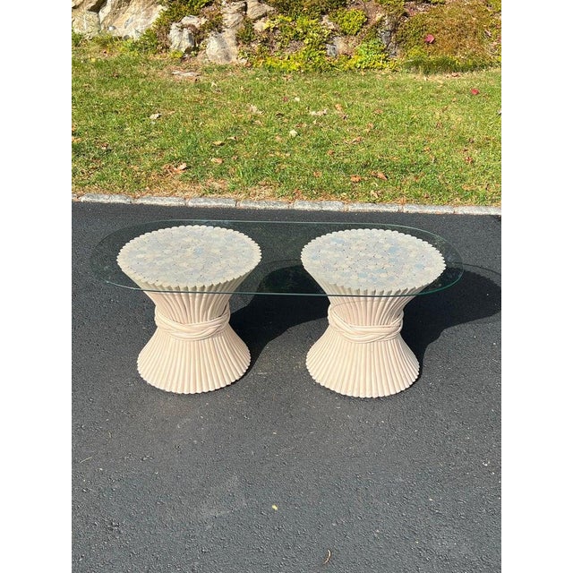 John and Elinor McGuire McGuire Wheat Chaff Coastal Rattan Coffee Table For Sale - Image 4 of 15