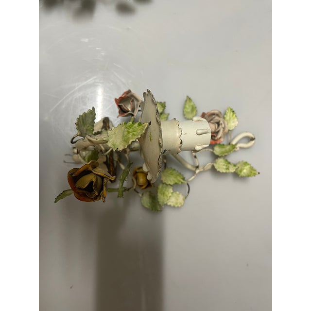Tole Flower Sconces, 1960s, Set of 2 For Sale - Image 7 of 16