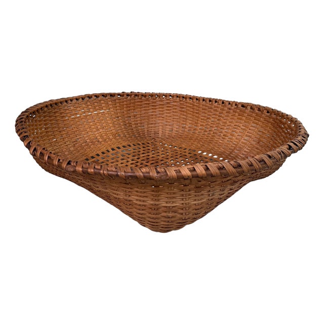 Vintage Japanese Bamboo Basket, 1970s For Sale