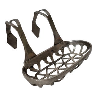 Early 1900s Chrome Clawfoot Bath Soap Dish With Hook For Sale