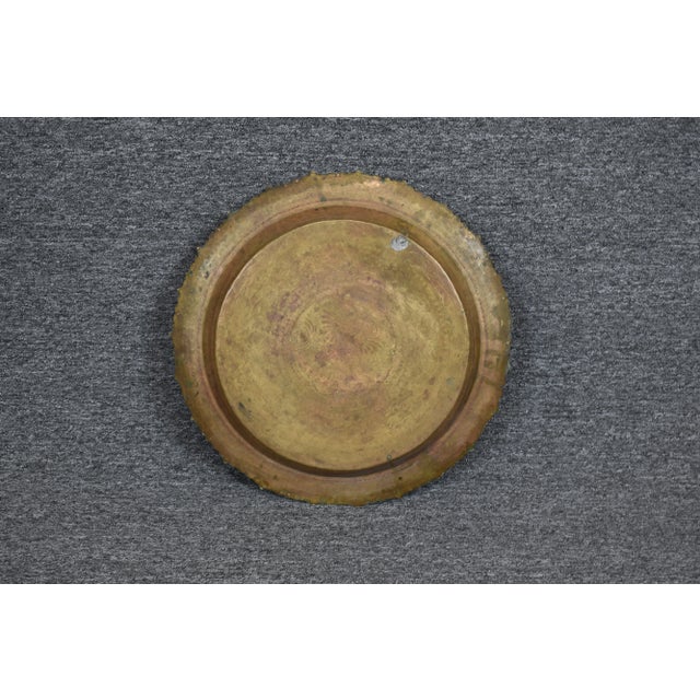 C.1950 Asian Brass Tray Table With Folding Spider Table For Sale - Image 10 of 13