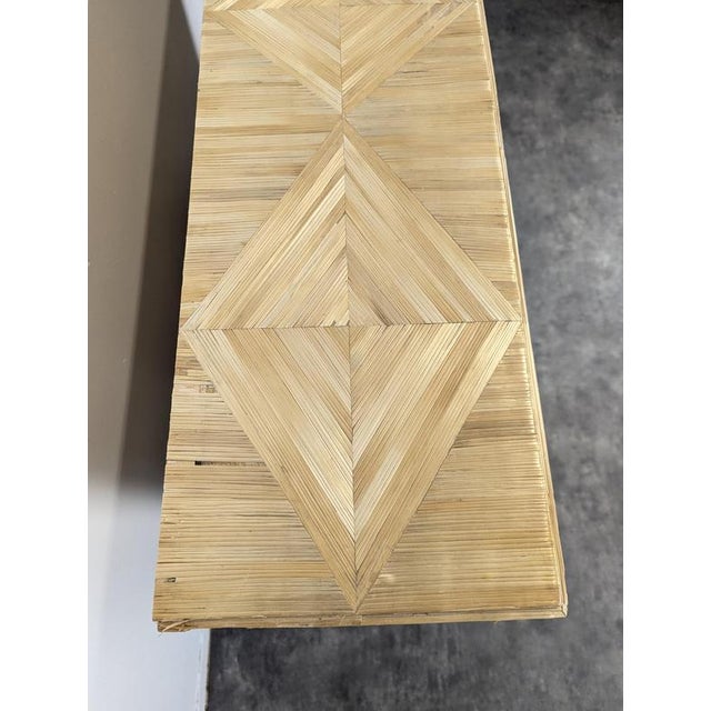 Art Deco Straw Marquetry Two-Door Cabinet For Sale - Image 9 of 13