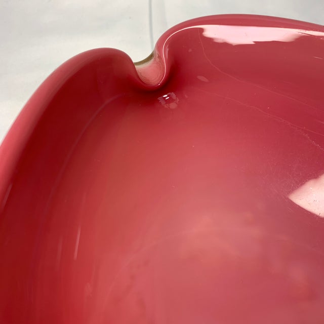 1960s Mid-20th Century Modern Barovier & Toso Murano Glass Pink Cigar Ashtray With Gold Aventurine Exterior For Sale - Image 5 of 7
