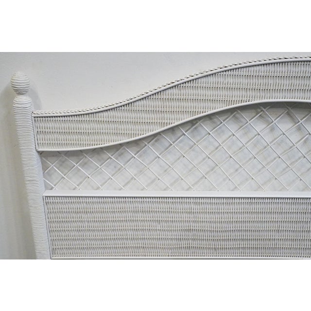 Henry Link Lexington / Henry Link Country Cottage Style White Wicker Full Size Headboard 299-477-120 For Sale - Image 4 of 7