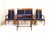 Liberty Living Room Set in Beech and Blue Velvet, 1900s, Set of 4 For Sale - Image 11 of 18
