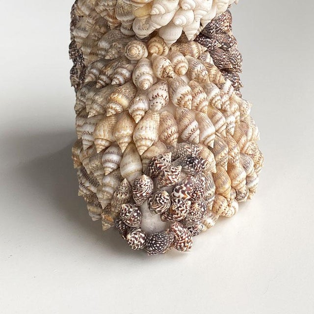 Folk Art Shell Encrusted Cat Figurine For Sale - Image 3 of 4