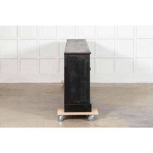 19th Century English Monumental Ebonised Pine Dresser Base, 1870s For Sale - Image 9 of 14