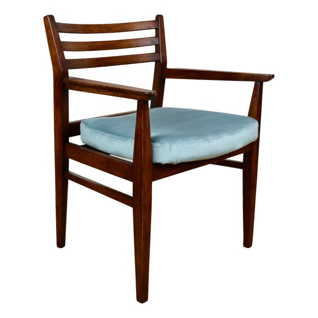 Vintage Office Armchair in Sea Turquoise, 1970s For Sale