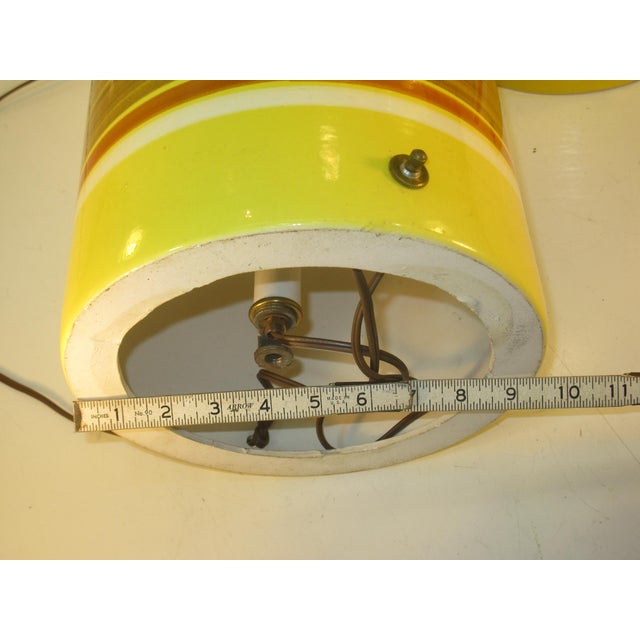 Vintage Mid Century Modern Ceramic Art Pottery Retro Yellow Large Table Lamps - a Pair For Sale - Image 16 of 16
