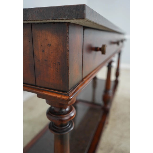 2000 - 2009 Henredon Acquisitions Marble Top Console Table Server For Sale - Image 5 of 12