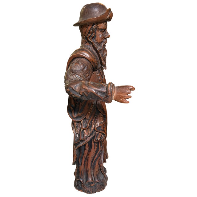 Rustic European 27" Antique St. James Jacobus the Pilgrim Santos Sculpture For Sale - Image 3 of 8