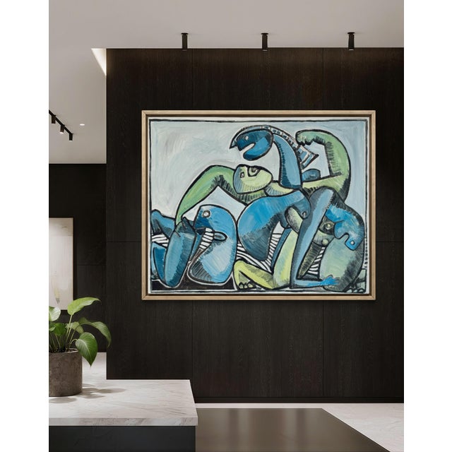 2000 - 2009 Gundi Falk, Cubist Embrace, Large Acrylic on Canvas, 2000s For Sale - Image 5 of 16