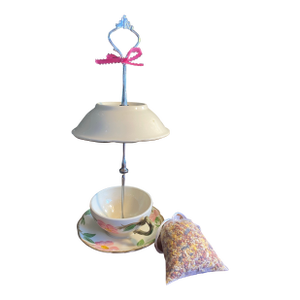 Franciscan Desert Rose Tea Cup Bird Feeder