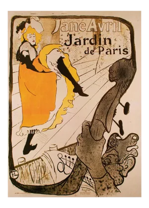 1992 After Henri De Toulouse-Lautrec "Jane Avril Au Jardin De Paris", First German Edition Large Poster
