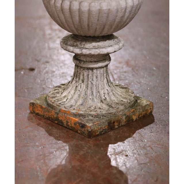 Metal Mid-19th Century French Weathered Painted Iron Medici Vases - Set of 4 For Sale - Image 7 of 9
